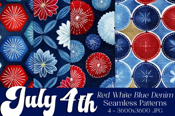 4th of July Seamless Denim Patterns 5