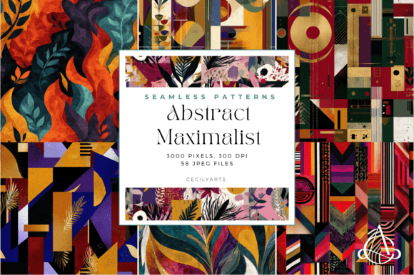Abstract Maximalist Seamless Patterns