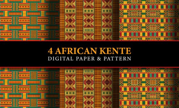 African Kente Digital Paper and Patterns: Integrating Cultural Heritage into Modern Creative Workflows