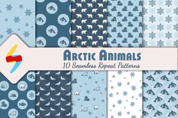 Arctic Animals Snowflake Patterns