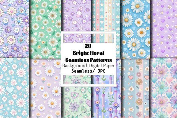 Bright Floral Seamless Patterns: A Versatile Design Asset