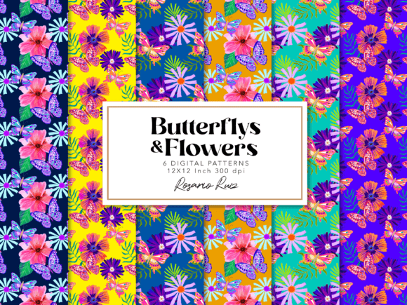 Butterfly Floral Patterns, JPG Paper: Strategic Applications for Digital and Print Projects