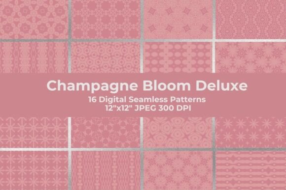 Champagne Bloom Seamless Patterns: Elevating Design with Ethereal Elegance