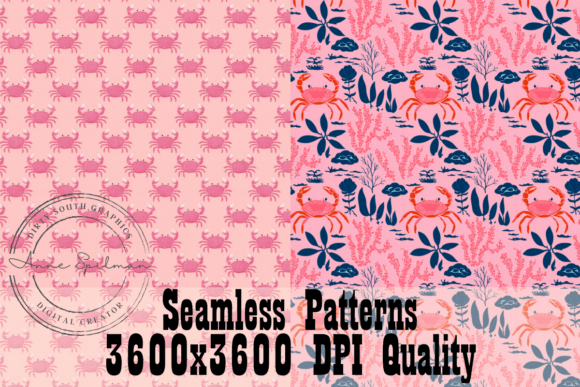 Cute Crabs Seamless Patterns