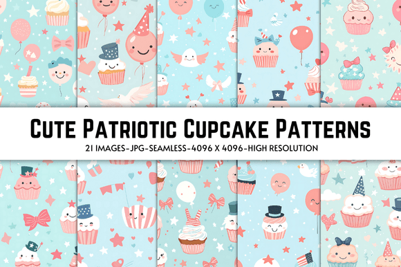 Cute Patriotic Cupcake Patterns