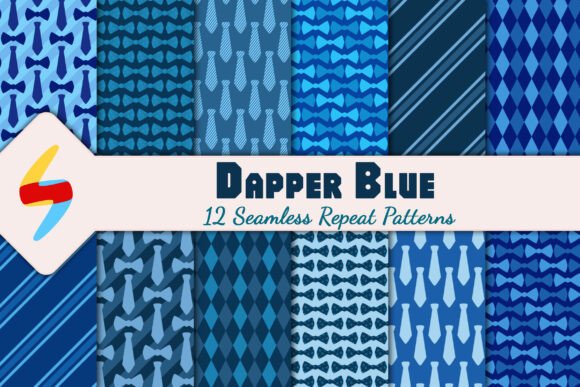 Dapper Blue 12 Seamless Repeat Patterns