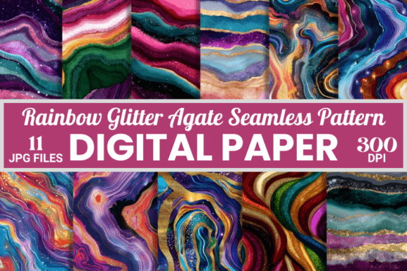 Evaluating Rainbow Glitter Agate Seamless Patterns for Digital Design Projects