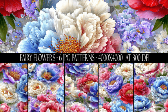 Fairy Flower Seamless Patterns