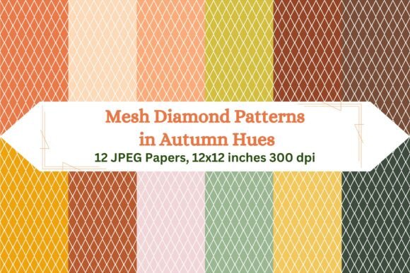 Mesh Diamond Patterns in Autumn Hues