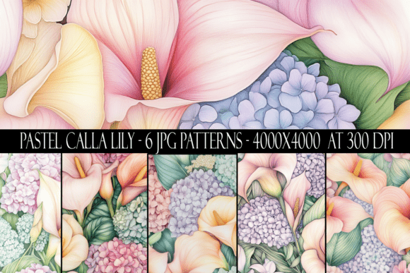 Pastel Calla Lily Seamless Patterns