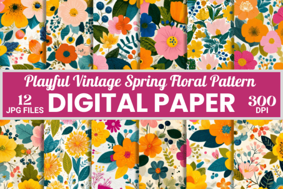 Playful Vintage Spring Floral Patterns