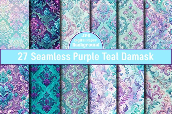 Purple Teal Damask Patterns: Elevating Your Creative Projects with Seamless Design