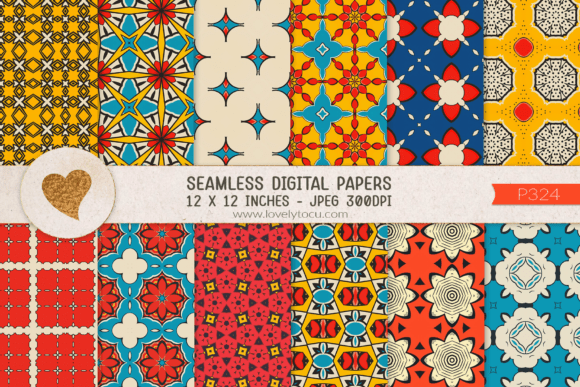 Retro Graphic Print Seamless Patterns