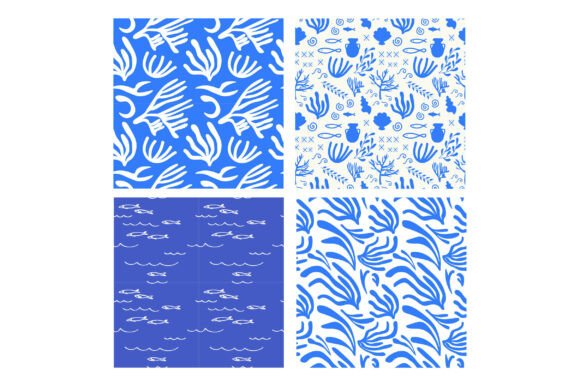 Seamless Blue Mediterranean Patterns: A Creative Resource for Digital Designers