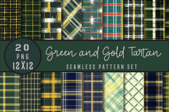 Unleashing Creativity with Green and Gold Tartan Seamless Patterns