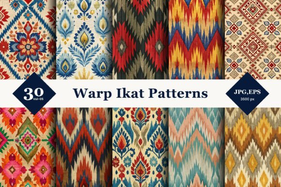 Warp Ikat Seamless Patterns 05: Elevate Your Design Projects with Authentic Texture